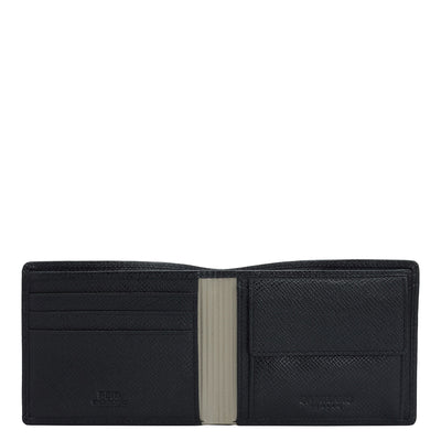 Black Bifold Leather Mens Wallet