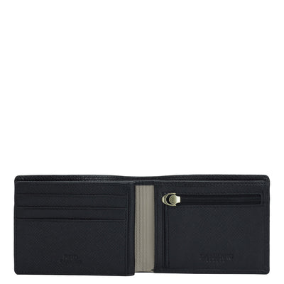 Black Bifold Leather Mens Wallet