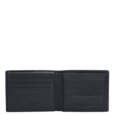 Black Bifold Leather Mens Wallet