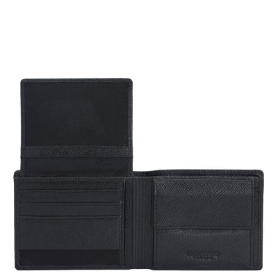 Black Bifold Leather Mens Wallet