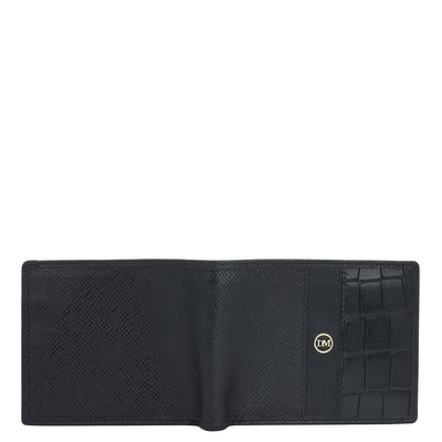 Black Bifold Leather Mens Wallet