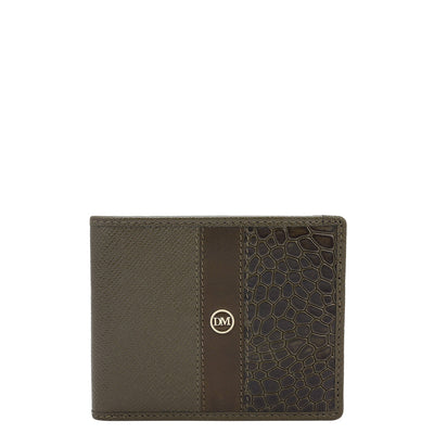 Military Green Bifold Leather Mens Wallet