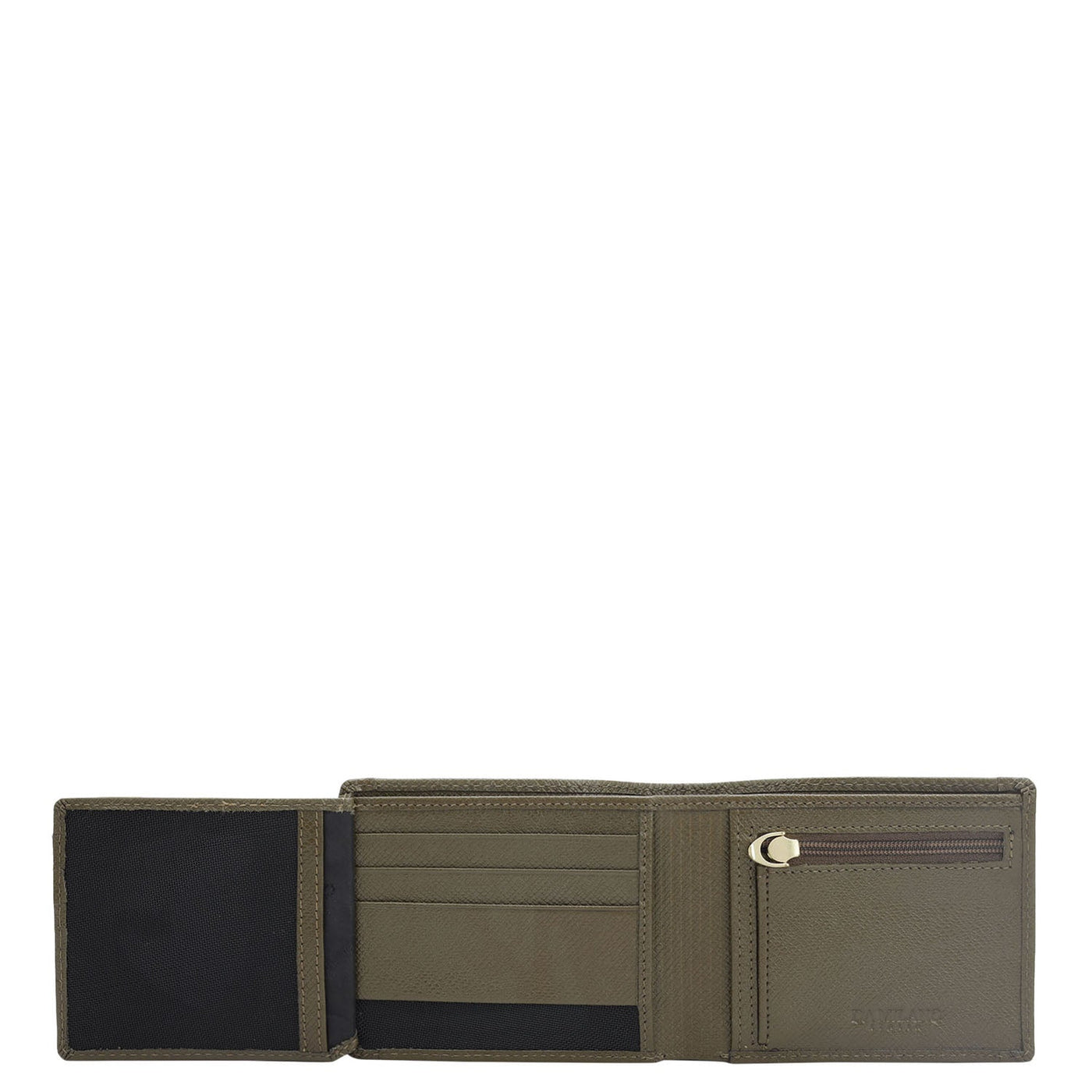 Military Green Bifold Leather Mens Wallet