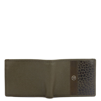 Military Green Bifold Leather Mens Wallet