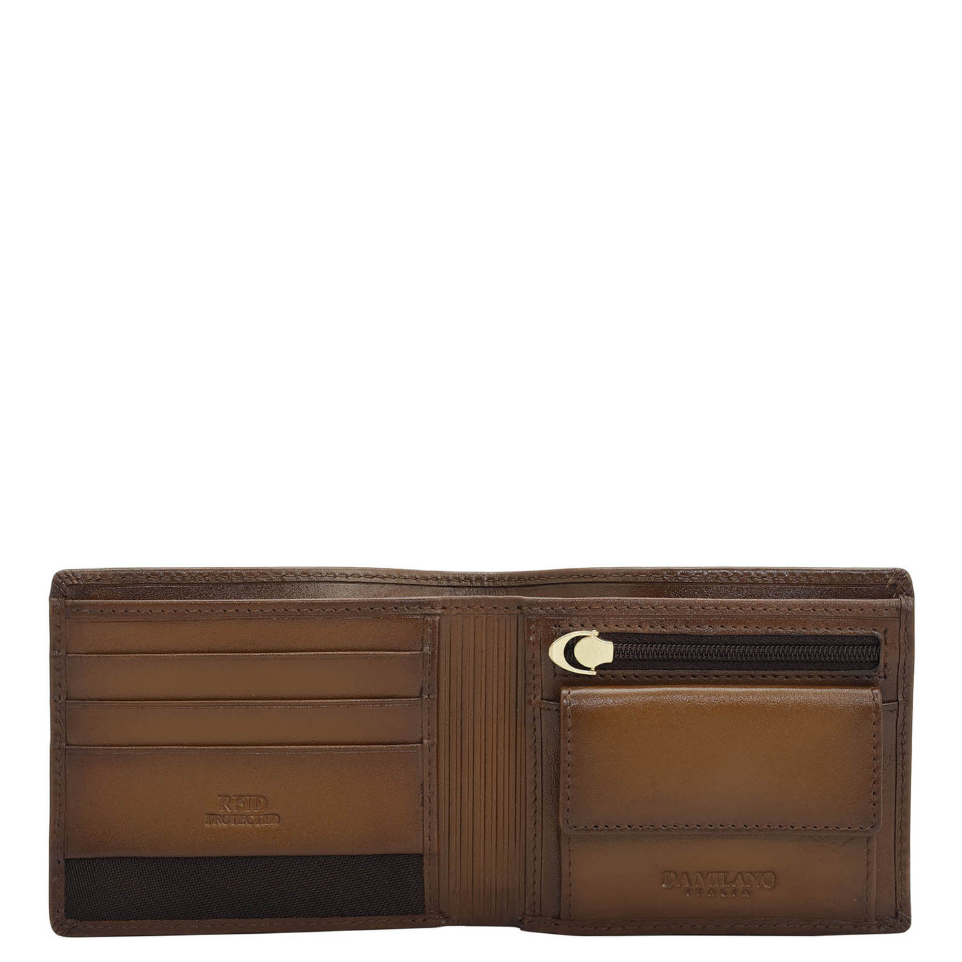 Cognac Bifold Leather Mens Wallet