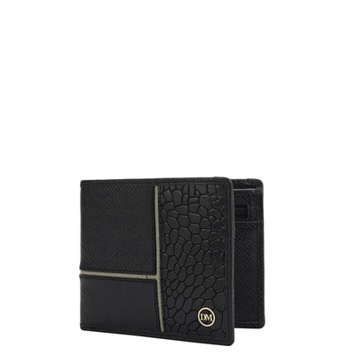 Black Bifold Leather Mens Wallet