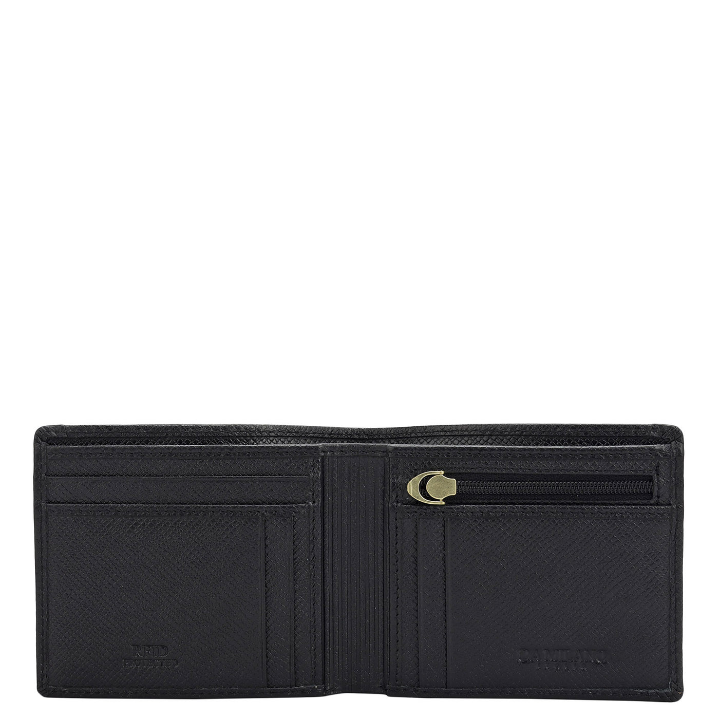 Black Bifold Leather Mens Wallet