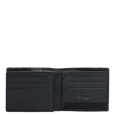 Black Bifold Leather Mens Wallet