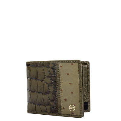 Military Green Bifold Leather Mens Wallet