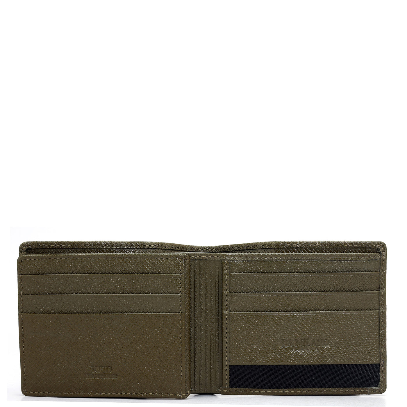 Military Green Bifold Leather Mens Wallet