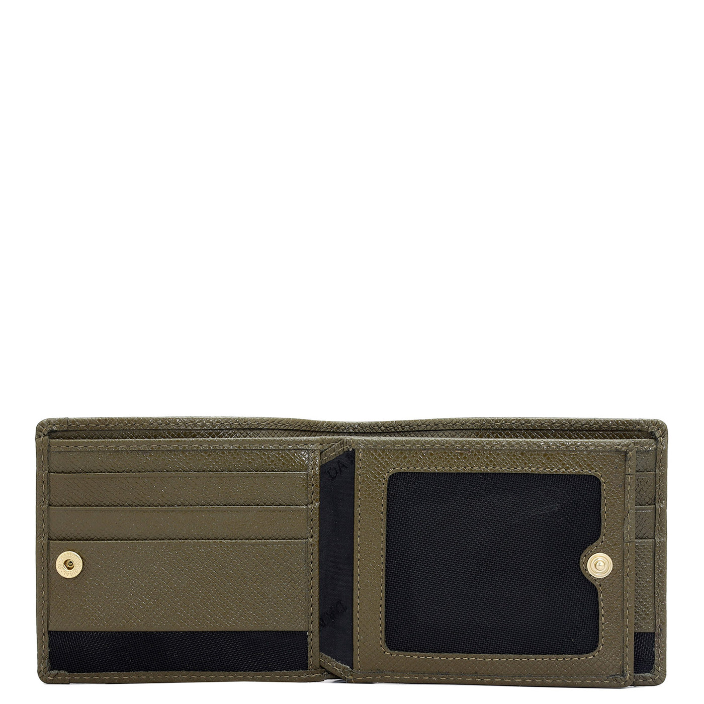 Military Green Bifold Leather Mens Wallet