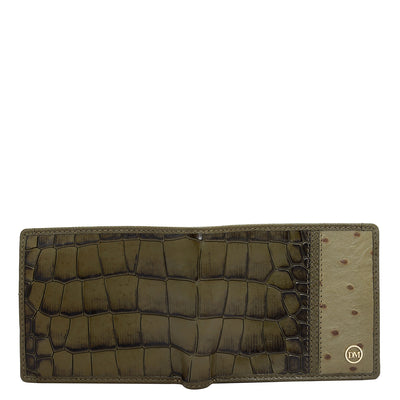 Military Green Bifold Leather Mens Wallet