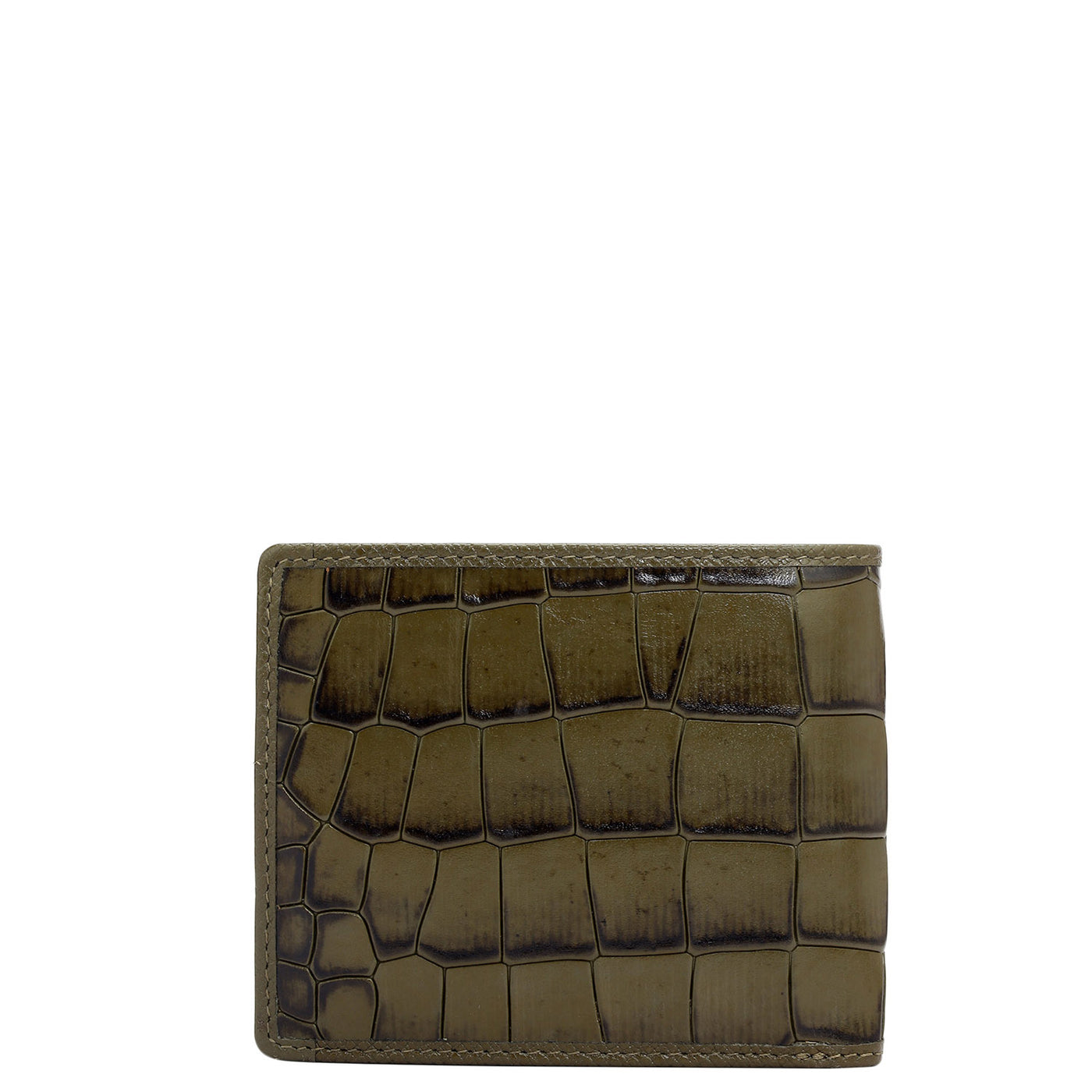 Military Green Bifold Leather Mens Wallet