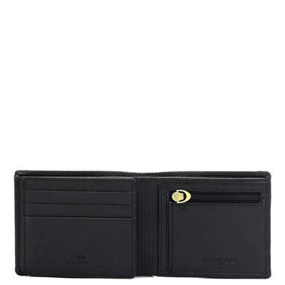 Black Bifold Leather Mens Wallet