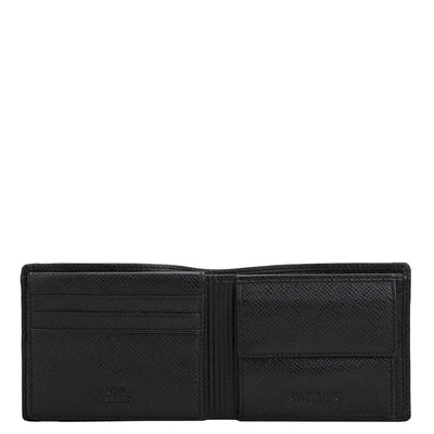 Black Bifold Leather Mens Wallet