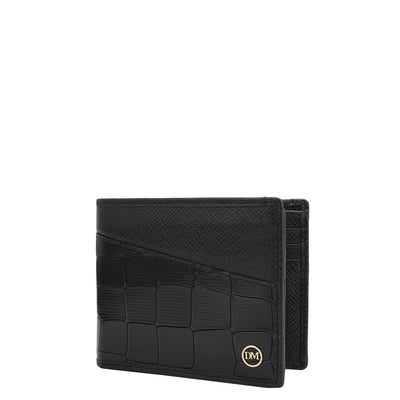 Black Bifold Leather Mens Wallet