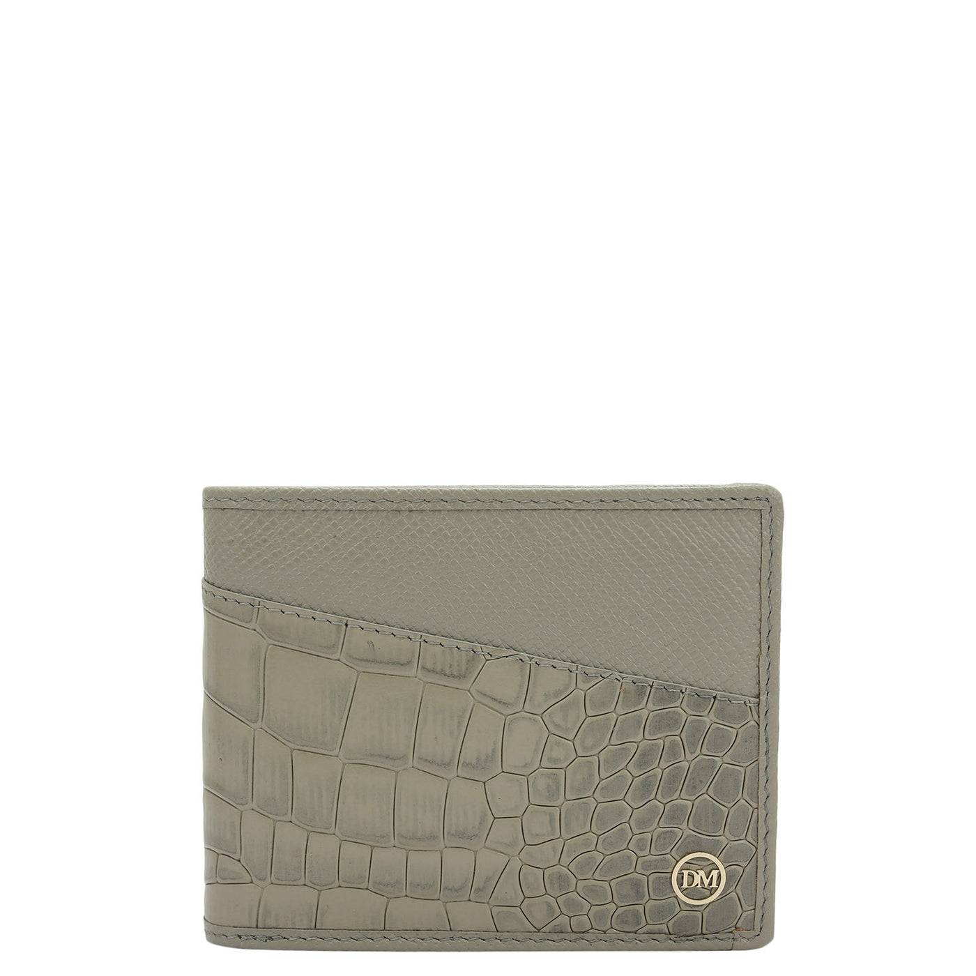 Stone Grey Bifold Leather Mens Wallet