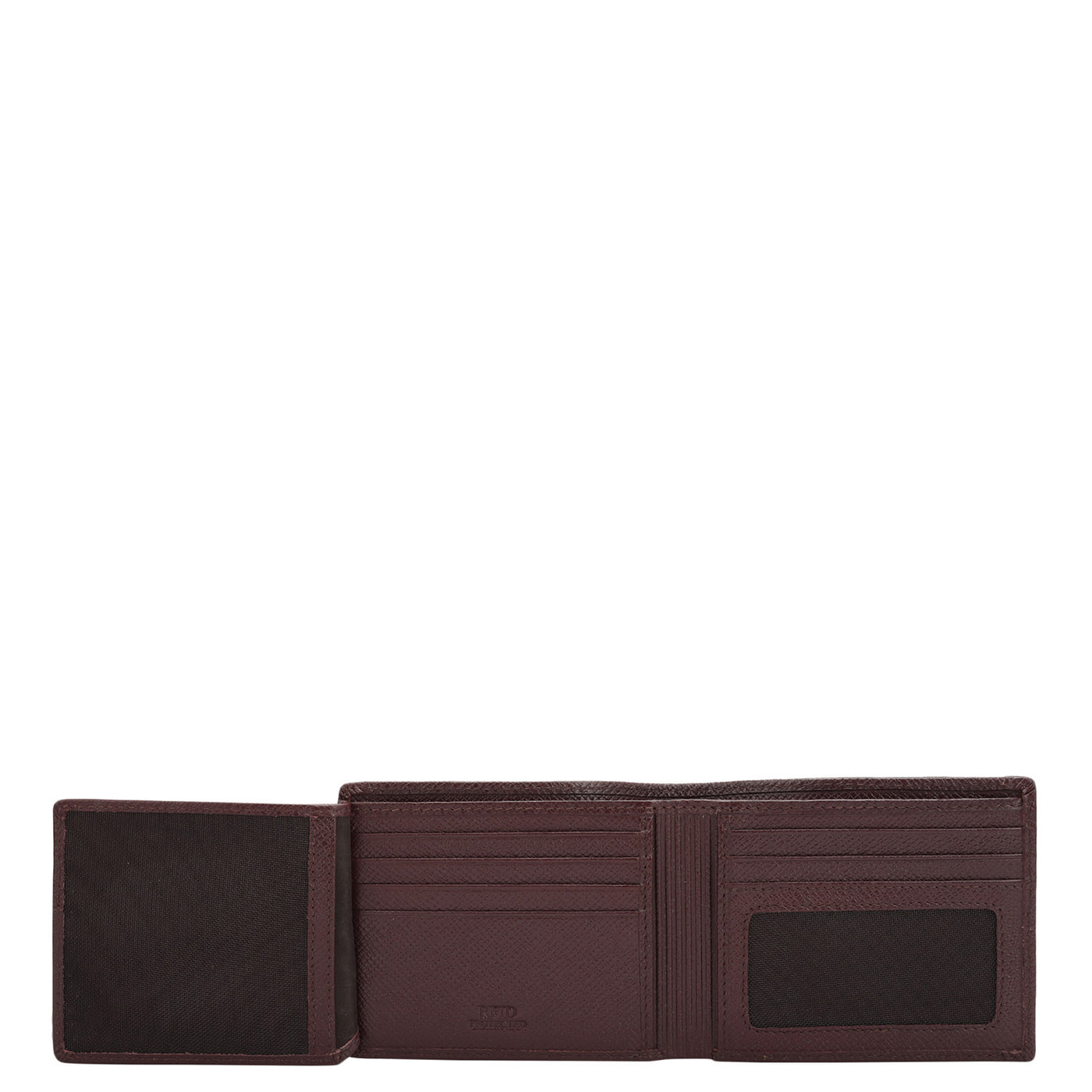 Wine Bifold Leather Mens Wallet