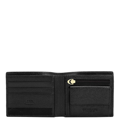 Black Bifold Leather Mens Wallet