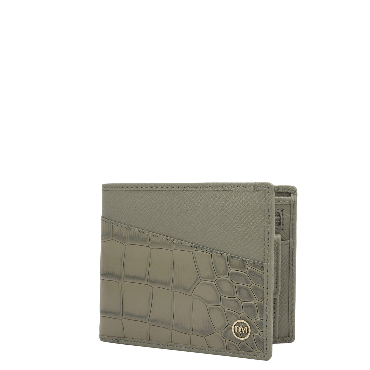 Stone Grey Bifold Leather Mens Wallet