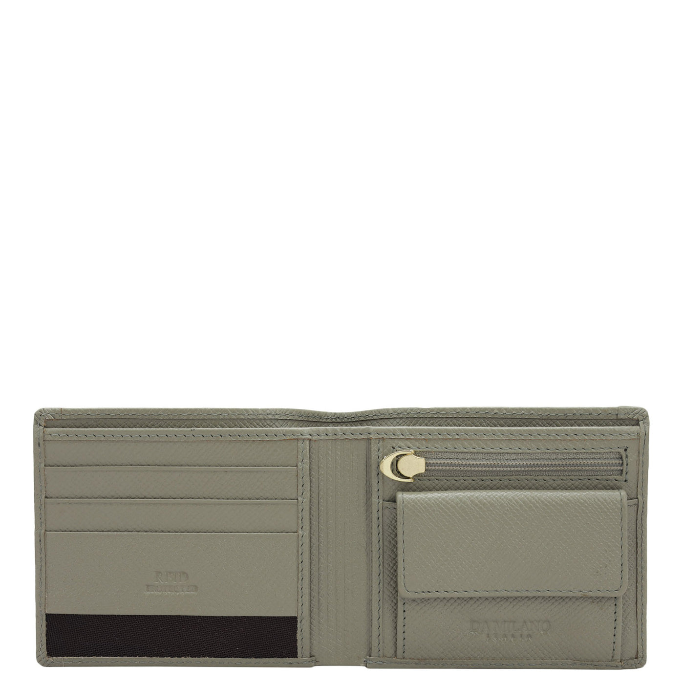 Stone Grey Bifold Leather Mens Wallet