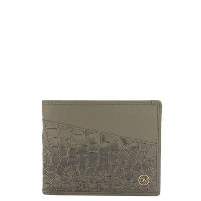 Stone Grey Bifold Leather Mens Wallet