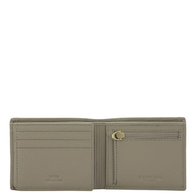 Stone Grey Bifold Leather Mens Wallet