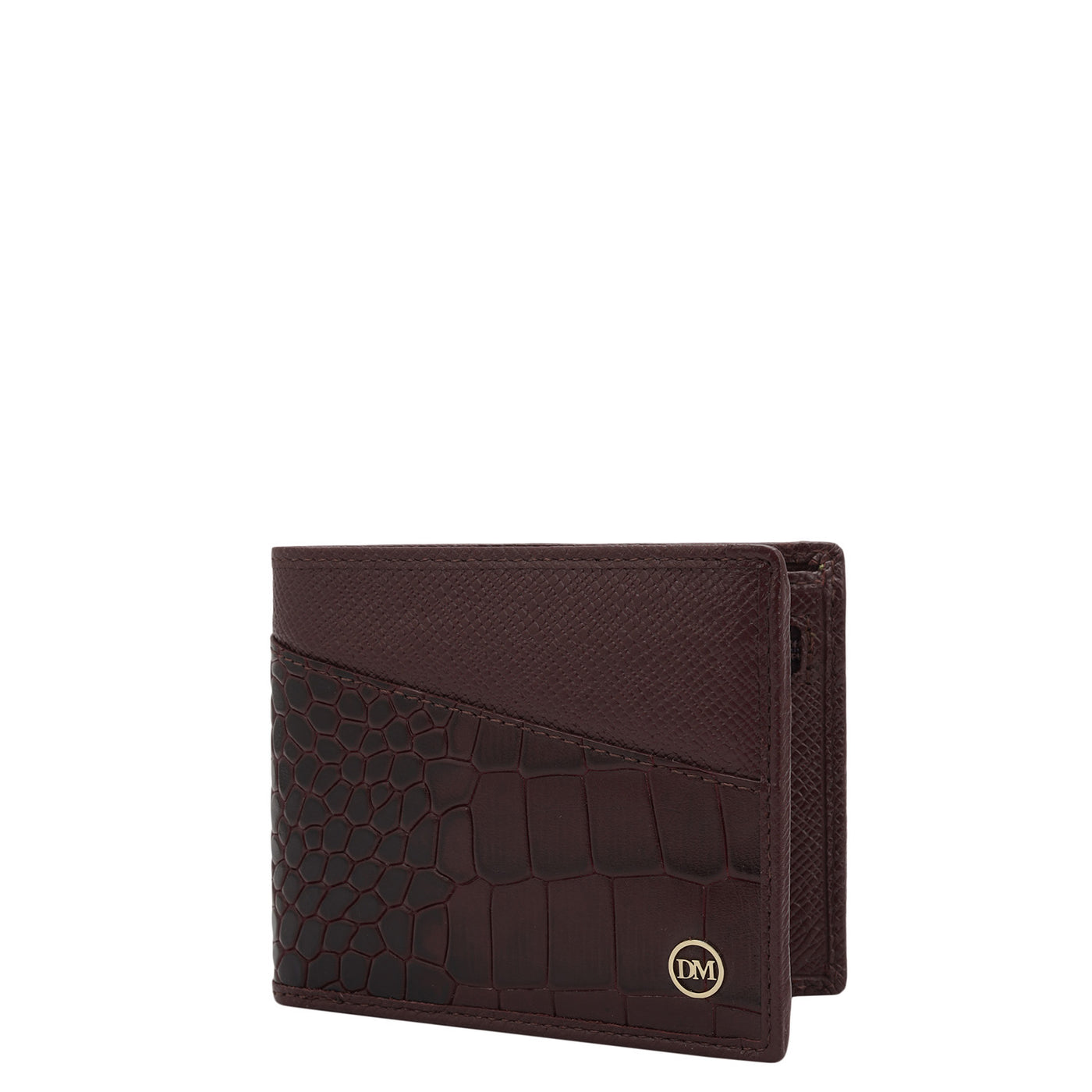 Wine Bifold Leather Mens Wallet