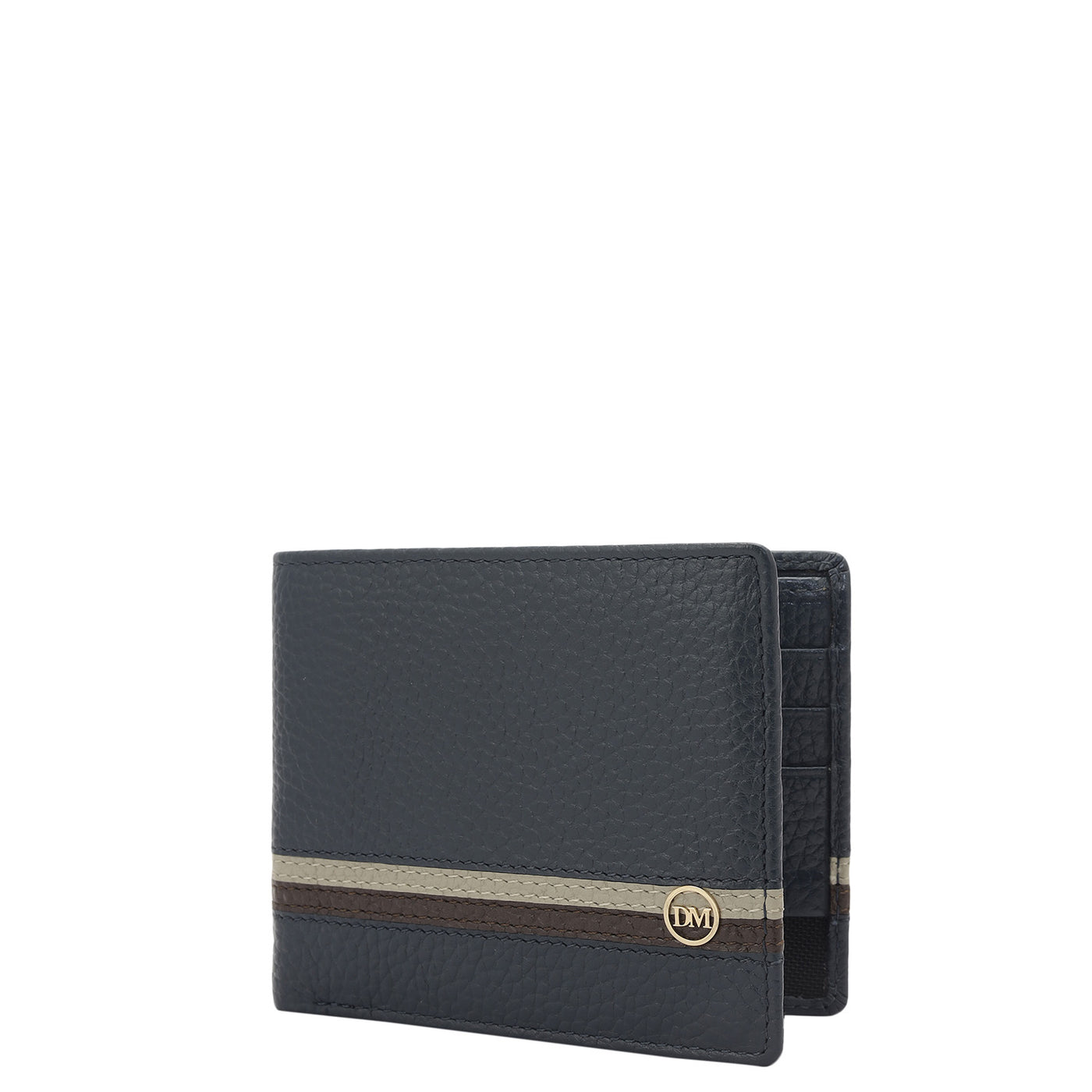 Navy Bifold Leather Mens Wallet