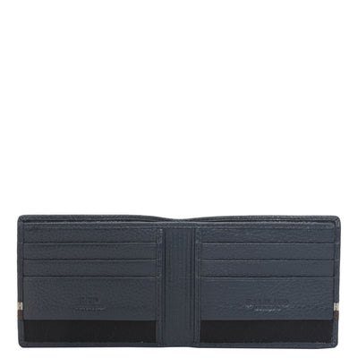 Navy Bifold Leather Mens Wallet