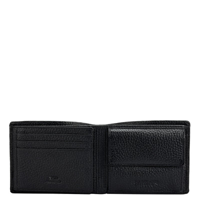 Black Bifold Leather Mens Wallet