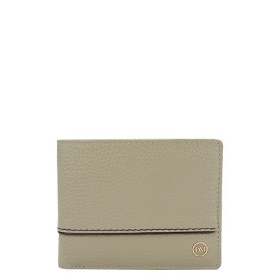 Khaki Bifold Leather Mens Wallet