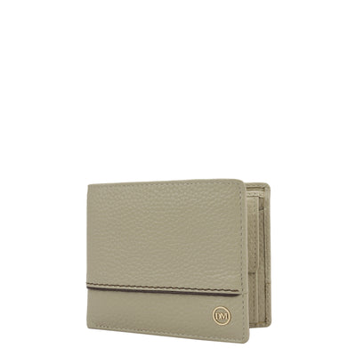 Khaki Bifold Leather Mens Wallet