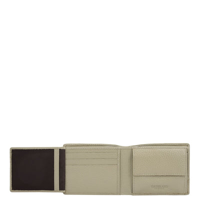 Khaki Bifold Leather Mens Wallet