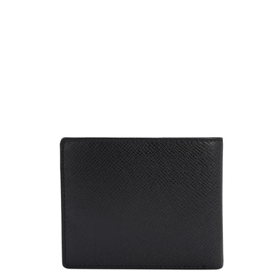 Black Stone Grey Bifold Leather Mens Wallet