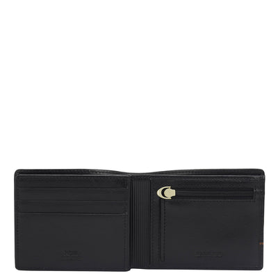 Black Bifold Leather Mens Wallet