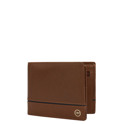 Cognac Bifold Leather Mens Wallet