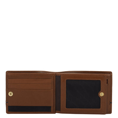 Cognac Bifold Leather Mens Wallet