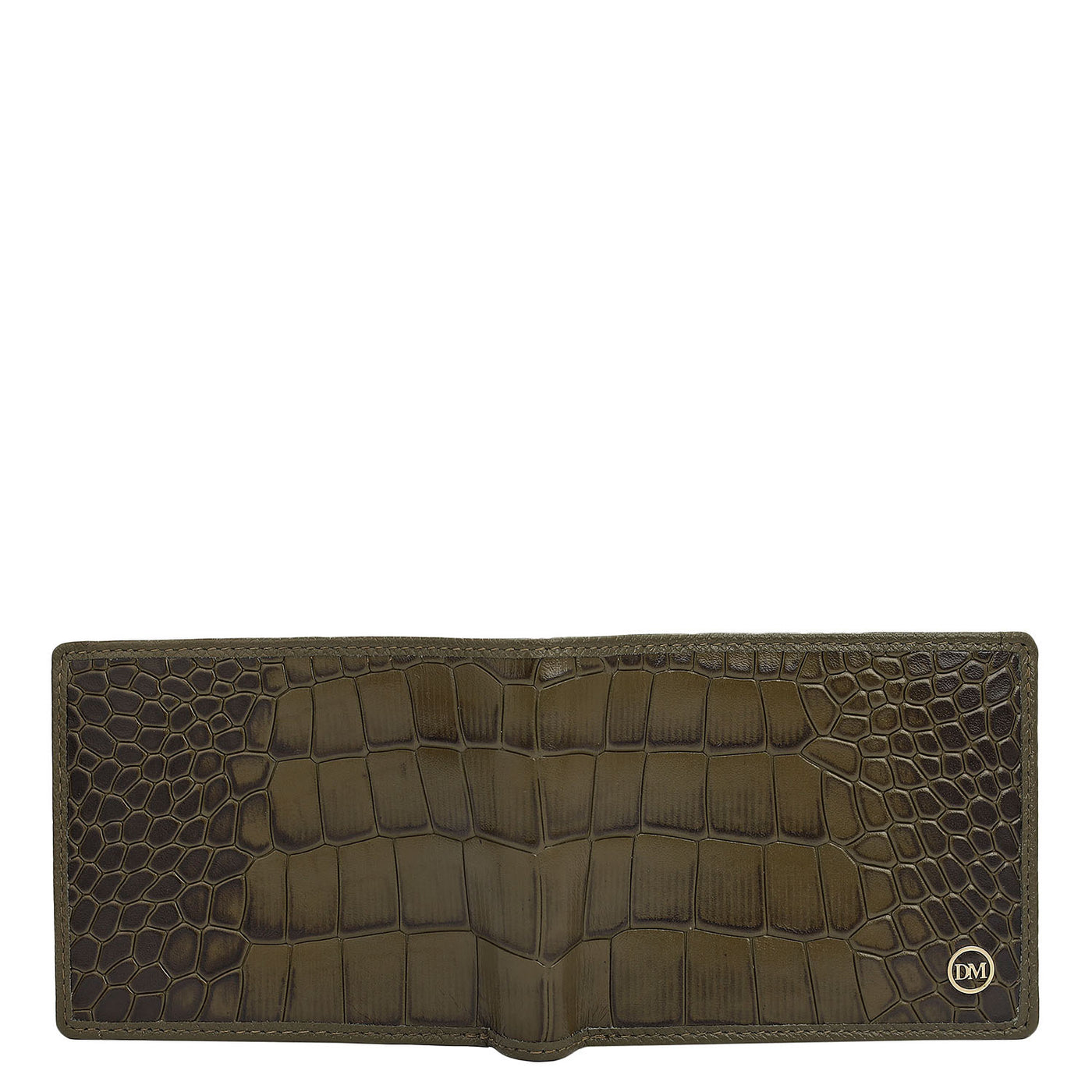 Military Green Bifold Leather Mens Wallet