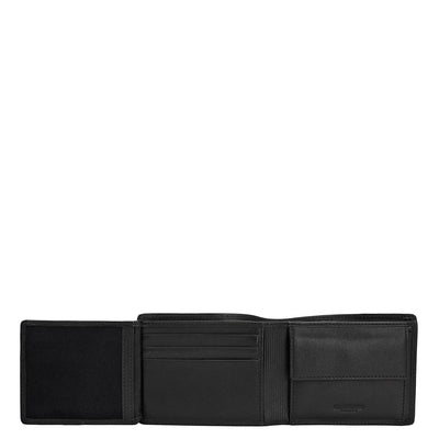 Black Bifold Leather Mens Wallet