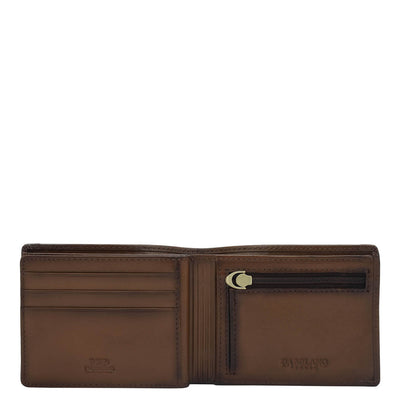 Cognac Bifold Leather Mens Wallet