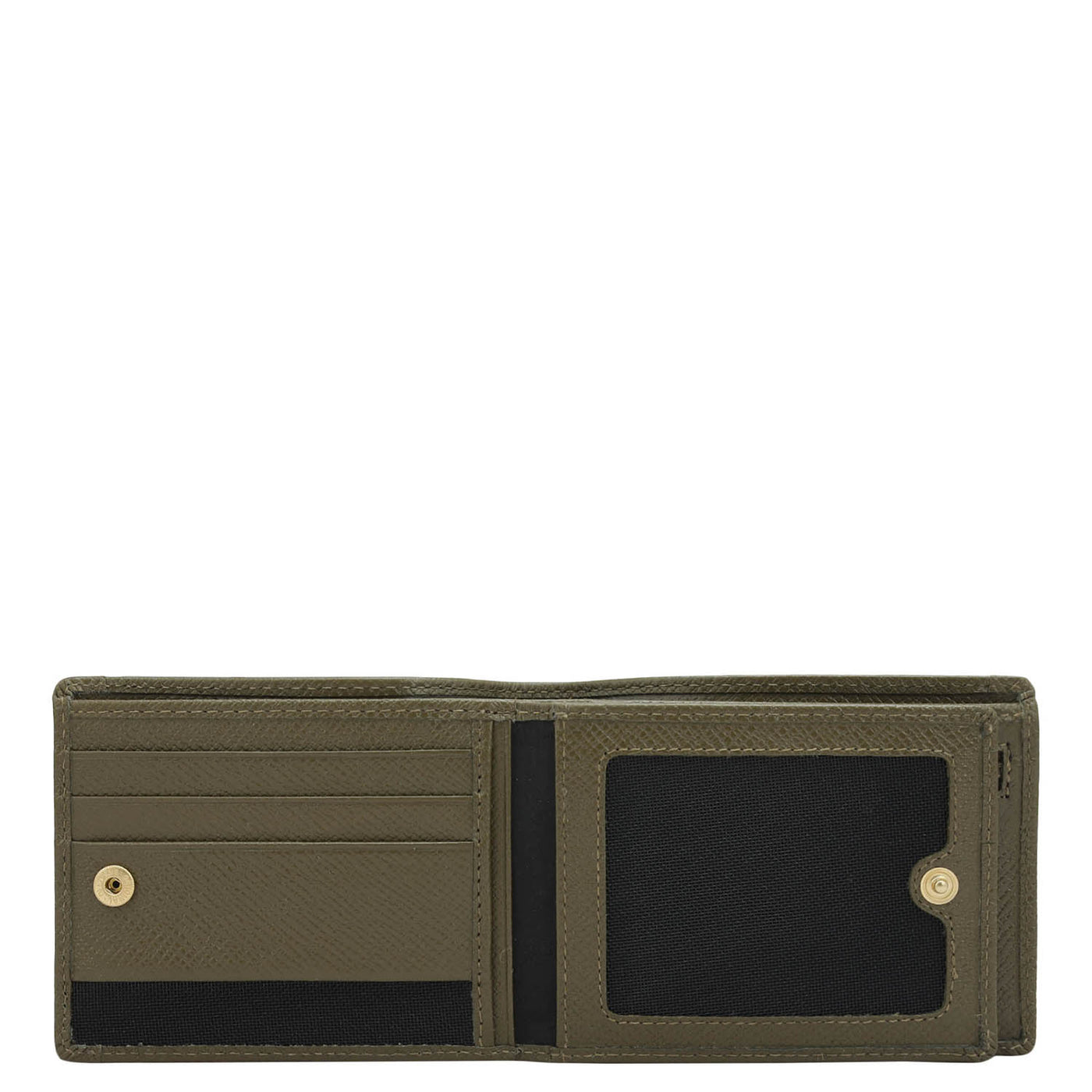 Military Green Bifold Leather Mens Wallet