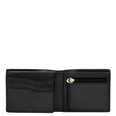 Black Bifold Leather Mens Wallet