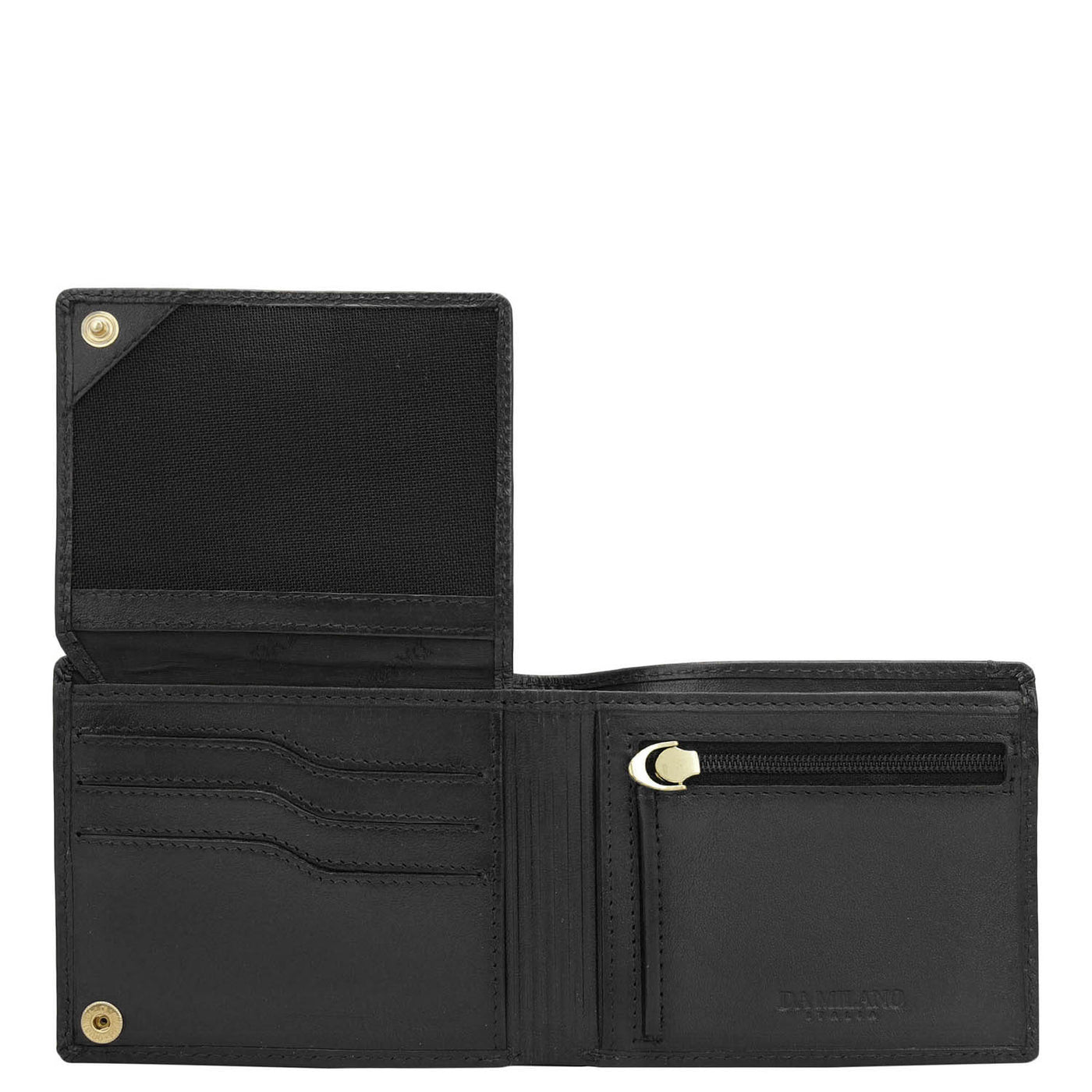 Black Bifold Leather Mens Wallet