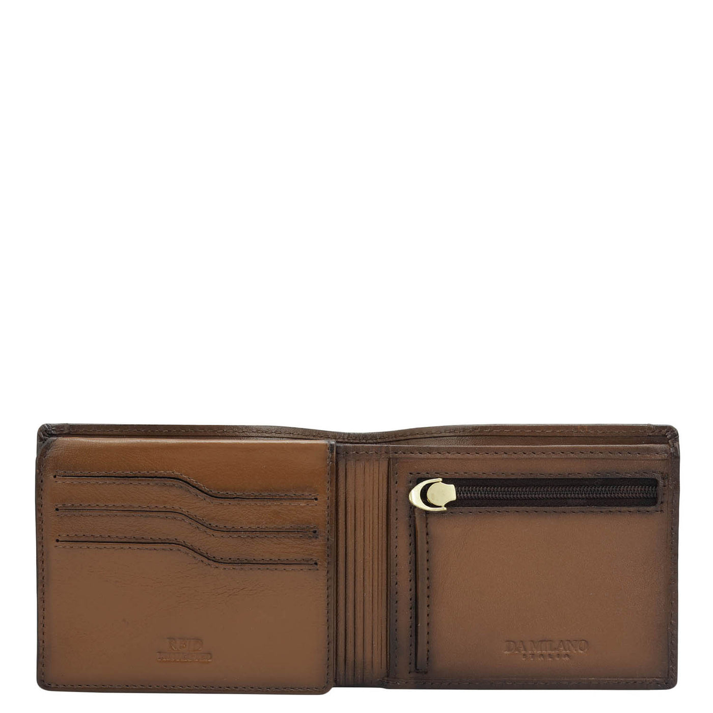 Cognac Bifold Leather Mens Wallet