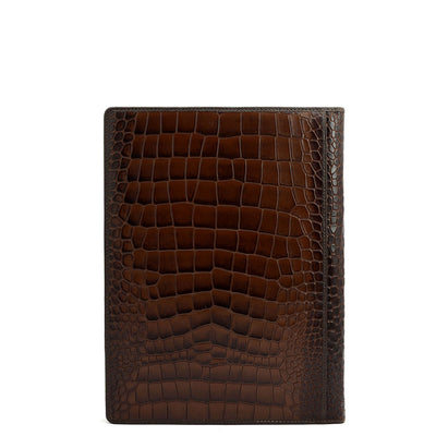 Croco Leather Notebook - Brown