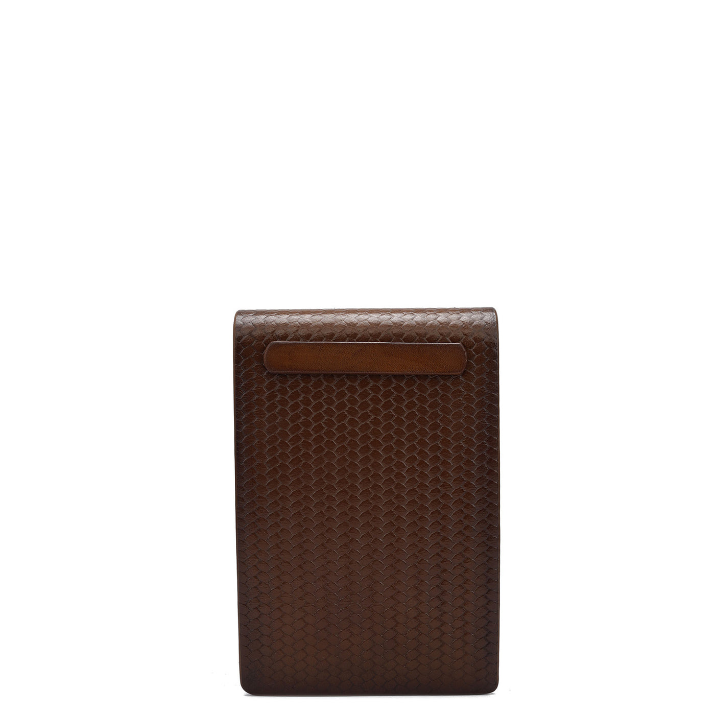 Mat Emboss Leather Notepad - Cognac