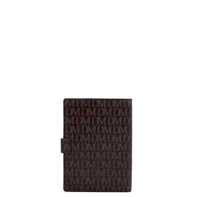 Monogram Leather Passport Case - Chocolate