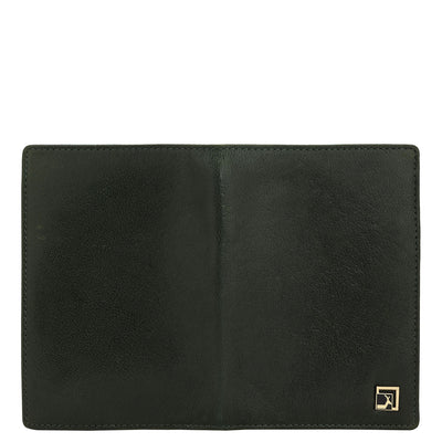 Elephant Pattern Leather Passport Case - Green