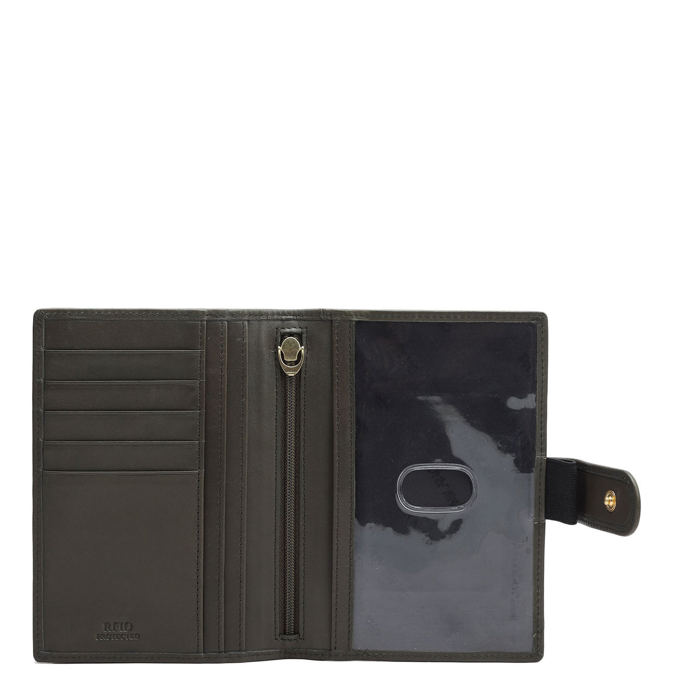 Calf Leather Passport Case - Olive